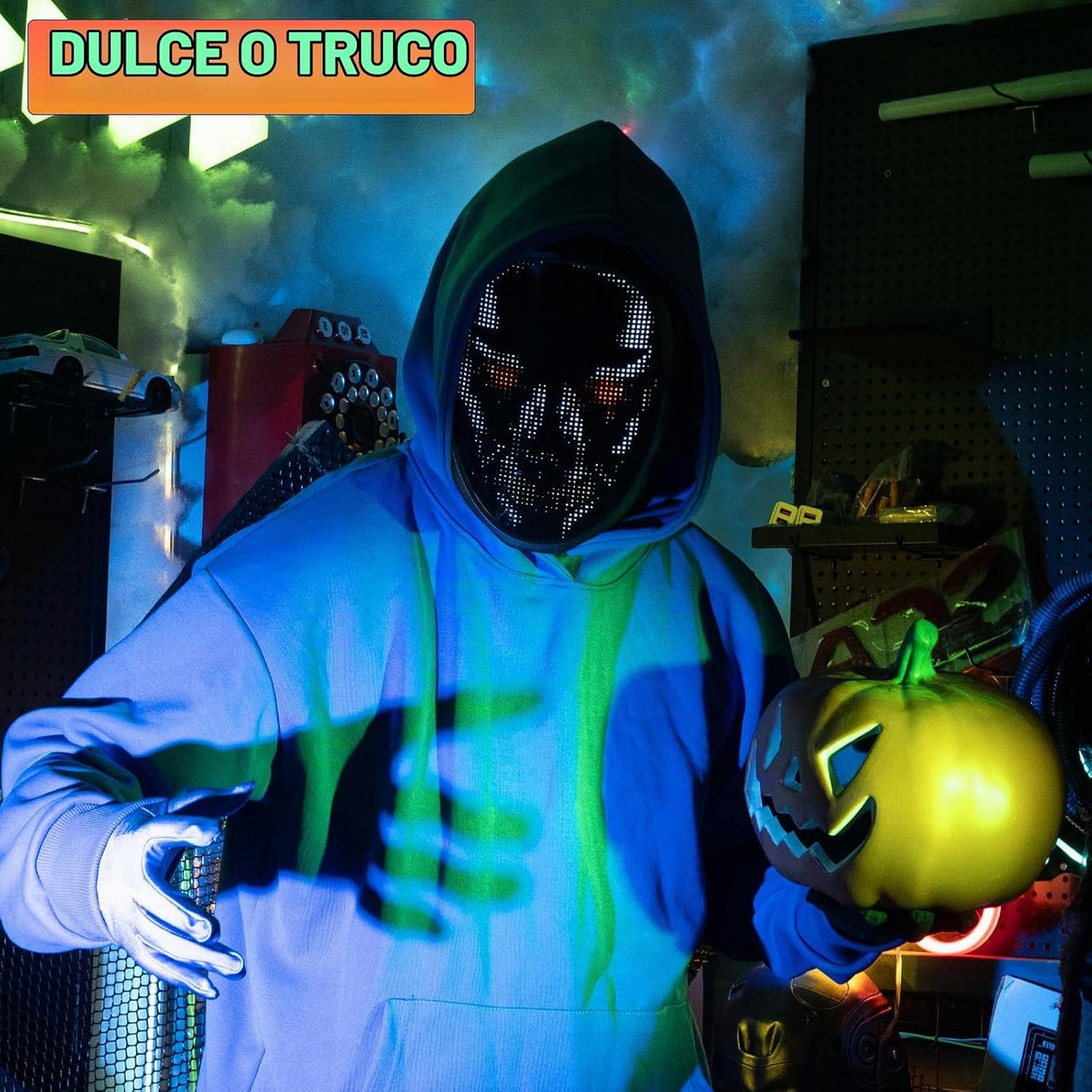 Foggizo Máscara LED con aplicación "Fiebre de Cosplay", más...