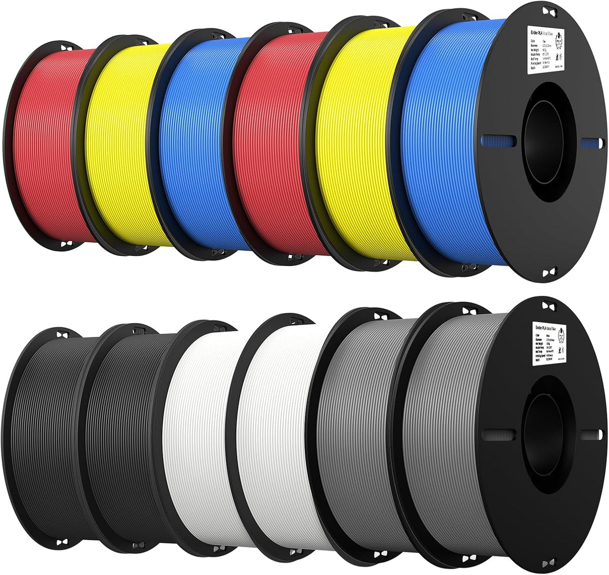 Creality - Paquete de 12 filamentos PLA de 1.75 mm para impresión 3...