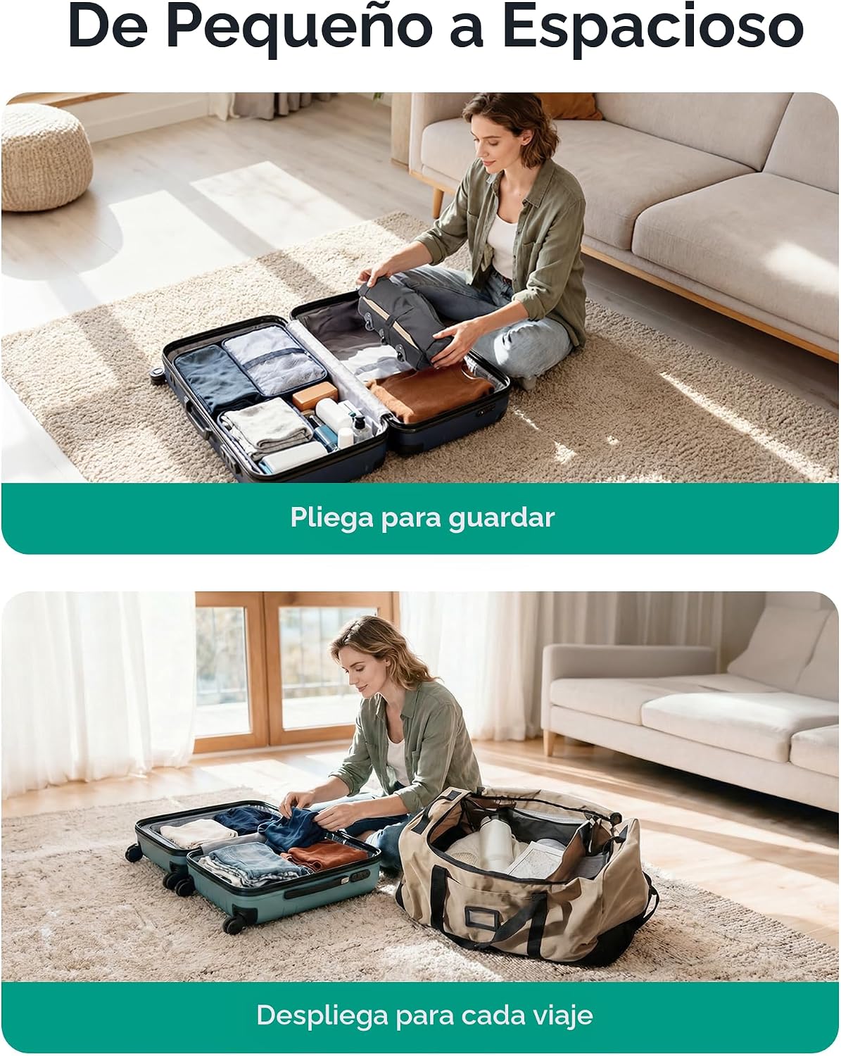 BAGSMART 83L - Bolsa de viaje plegable, bolsa de lona grande para v...