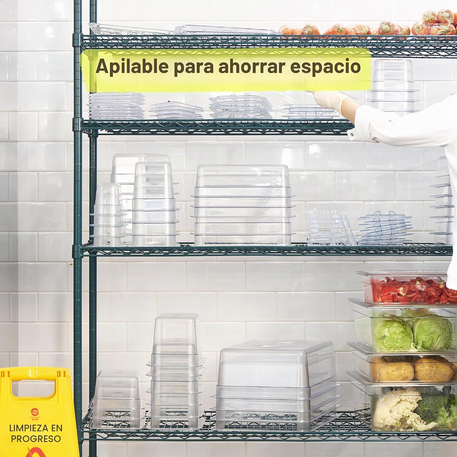 CURTA Paquete de 6 Recipientes para Alimentos de Policarbonato NSF...