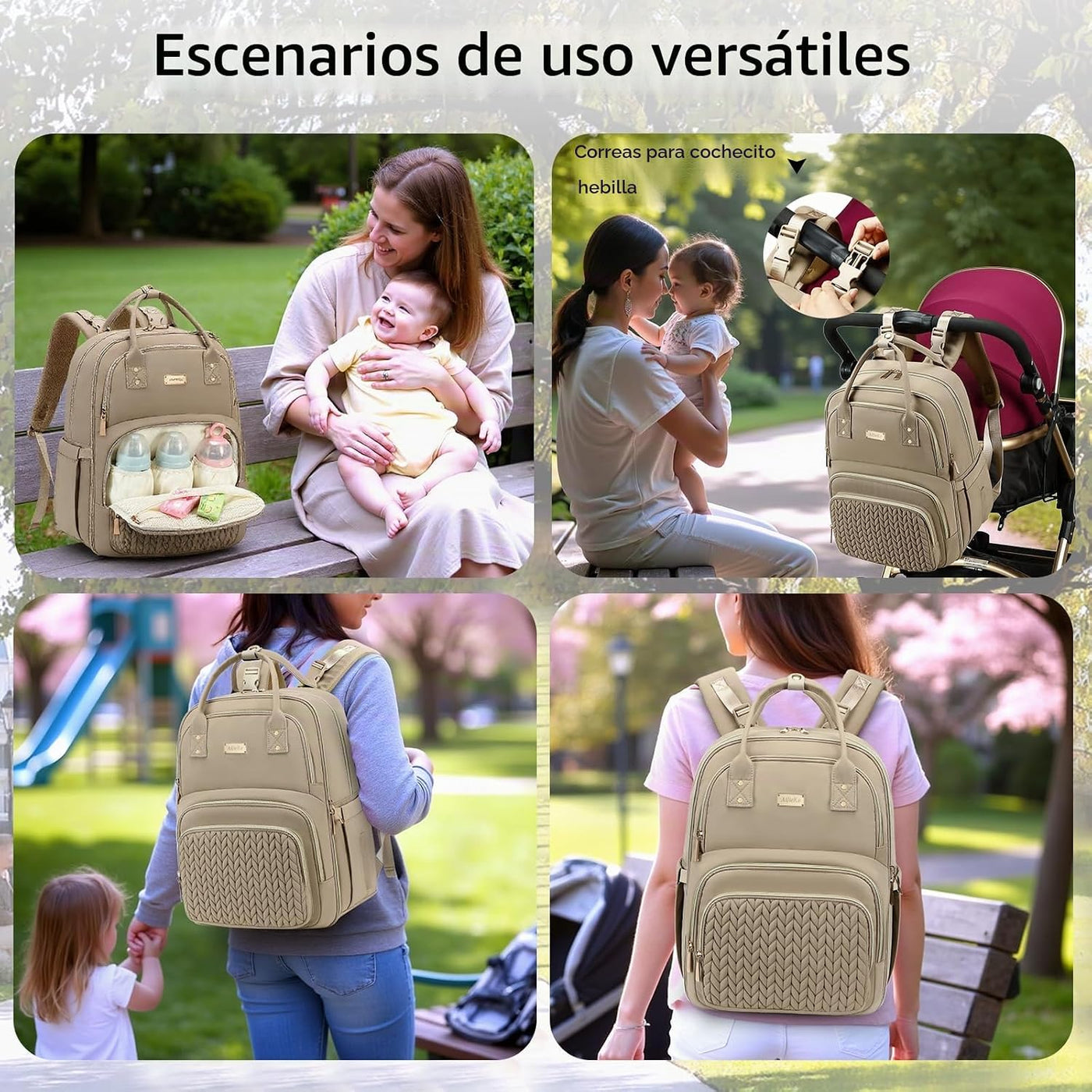 Mochila para pañales, grande, multifuncional, para niños, niñas y b...