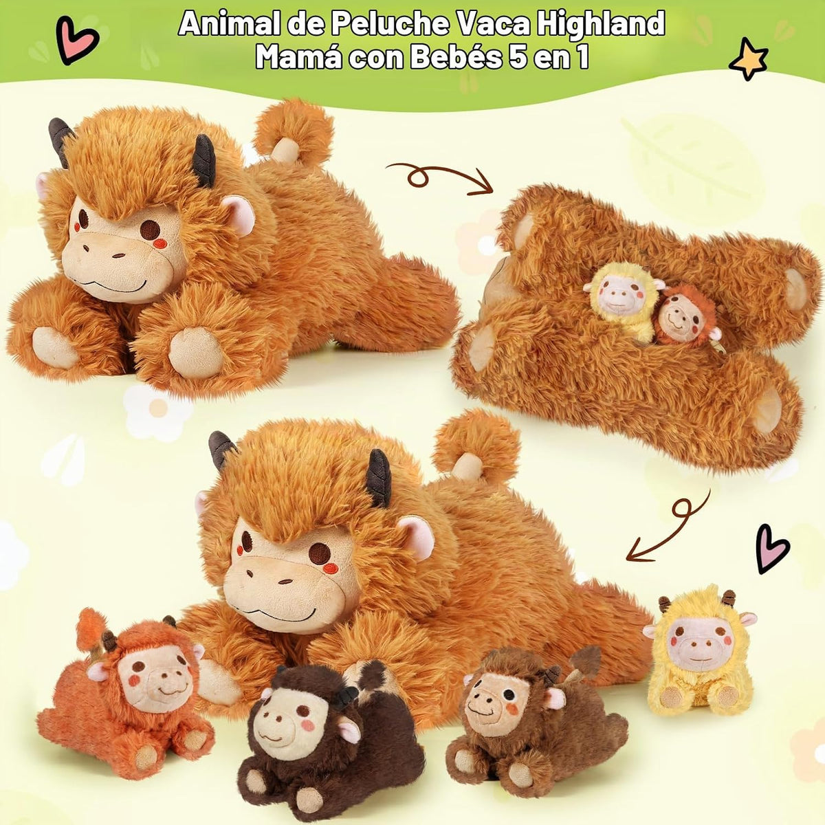 KMUYSL Highland Cow - Animal de peluche para niñas de 0 1 2 3 4 5 6...