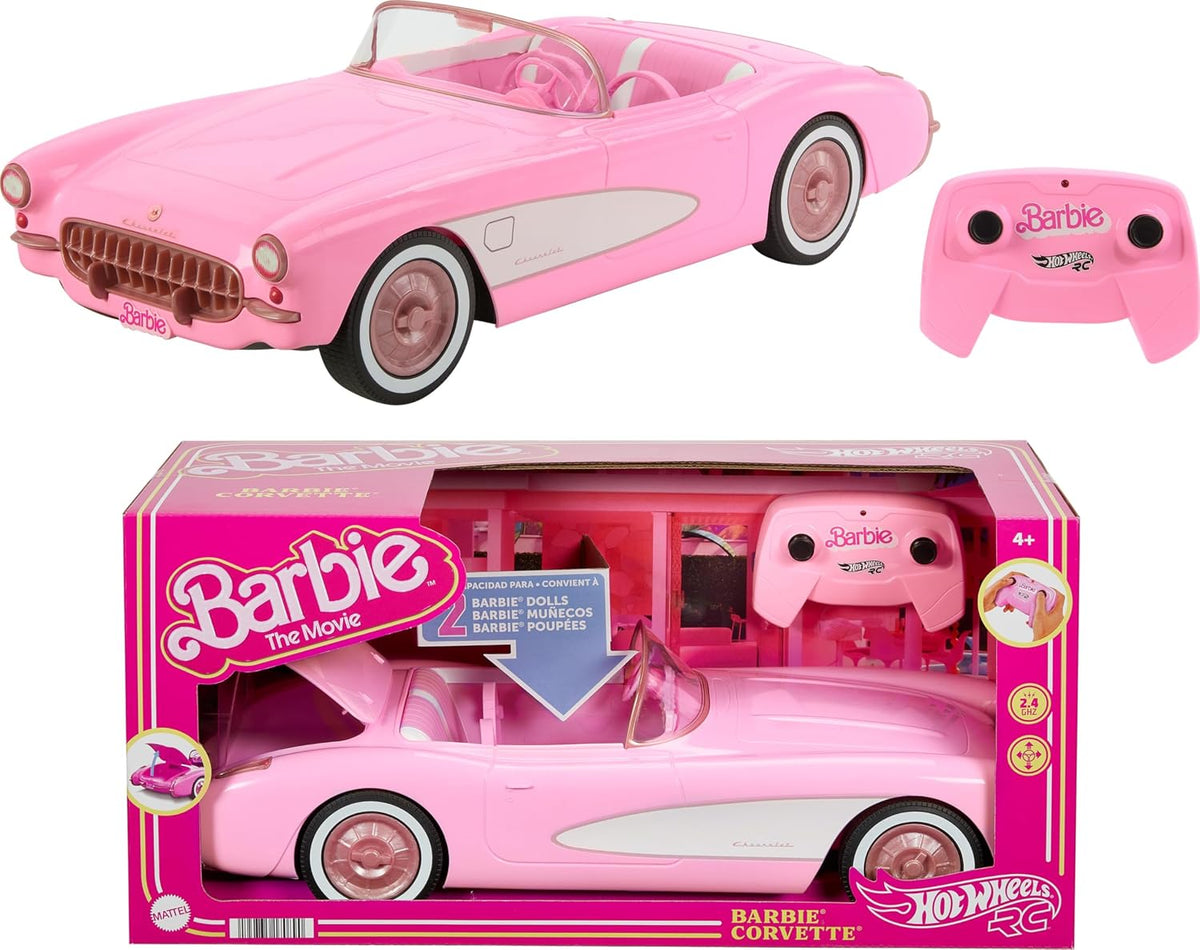 Hot Wheels Barbie RC Corvette de la película, coche de juguete con...