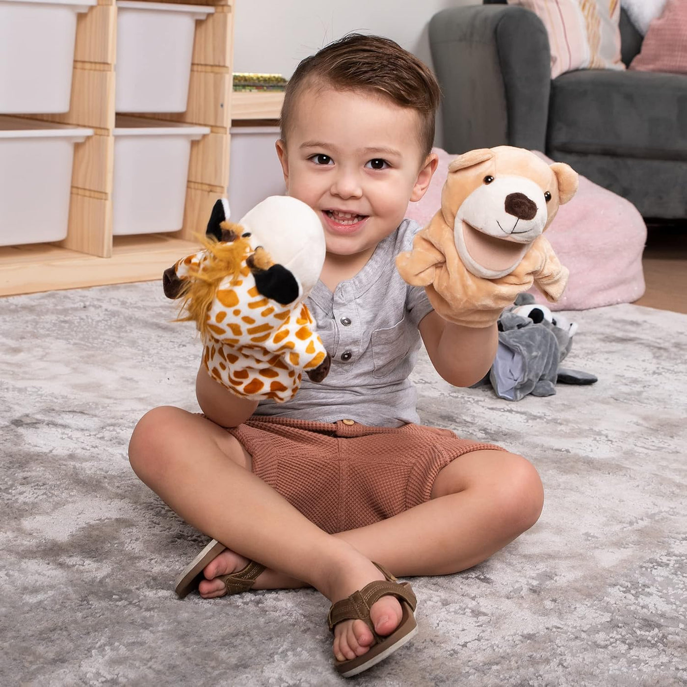 JOYIN Juego de marionetas de mano para niños con boca de trabajo, j...