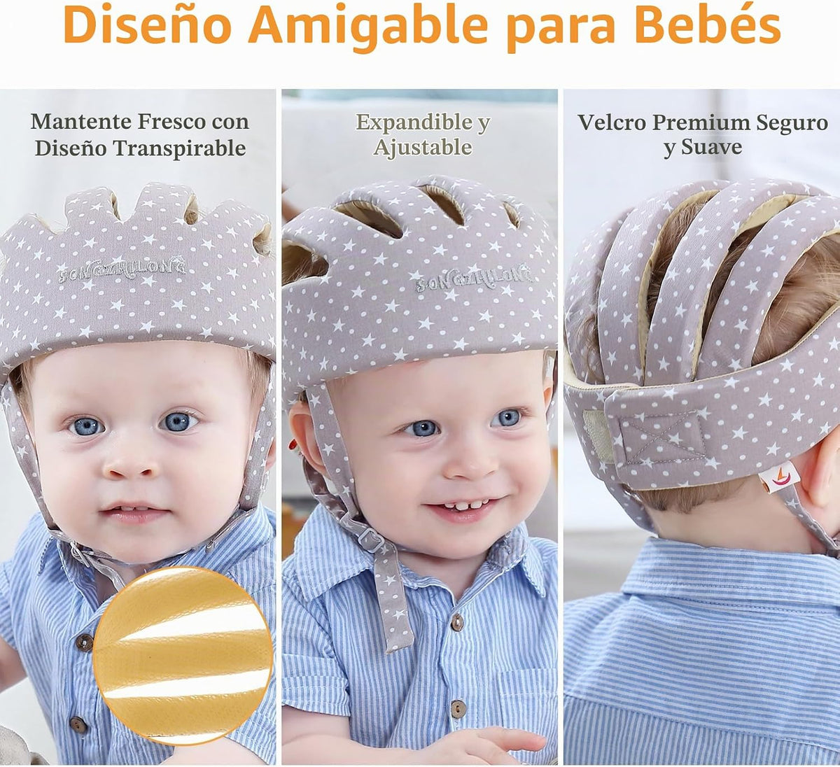 IULONEE Protector de Cabeza de Bebé Casco de Protección para Bebés...