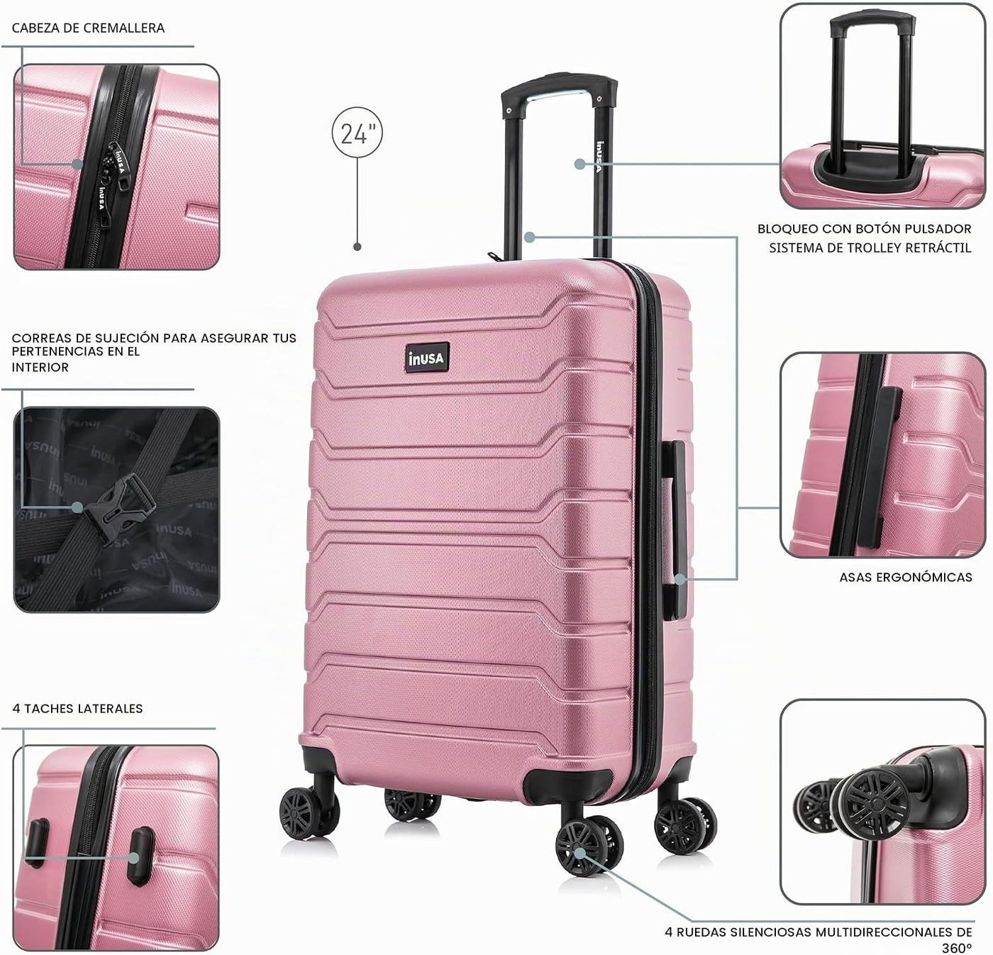 InUSA TREND - Equipaje con ruedas giratorias | Maleta duradera, lig...