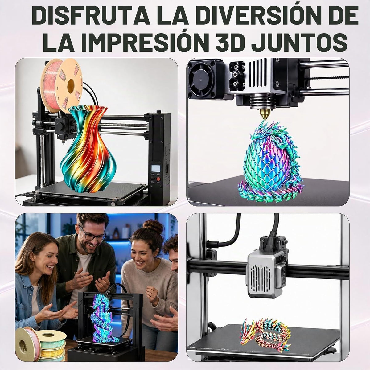 Colourbing Paquete de filamentos para impresora 3D de seda PLA+, br...