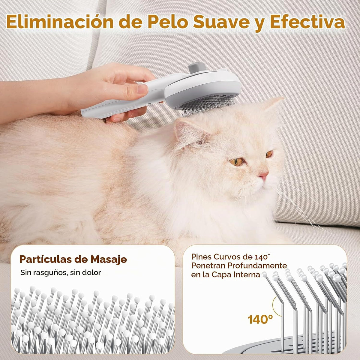 Pecute Cepillo de Gato con Vapor, Cepillo de Vapor para Gato Autoli...