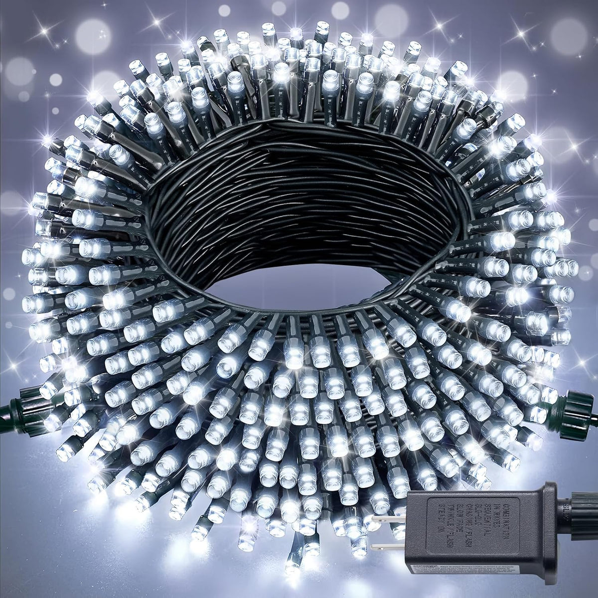 JMEXSUSS 250 luces LED blancas de Navidad para exteriores, luces de...