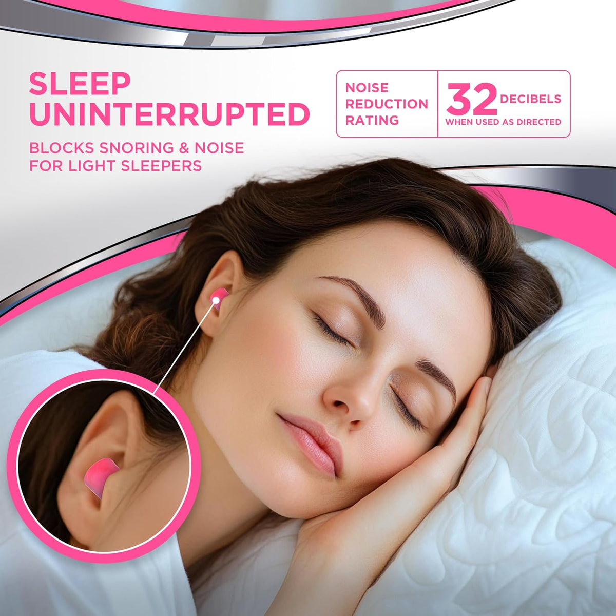 HEAROS Sleep Pretty in Pink - Tapones para los oídos para dormir, 1...