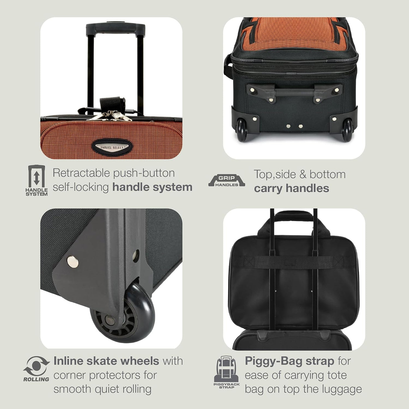 Travel Select Amsterdam maleta vertical ampliable con ruedas, Gris