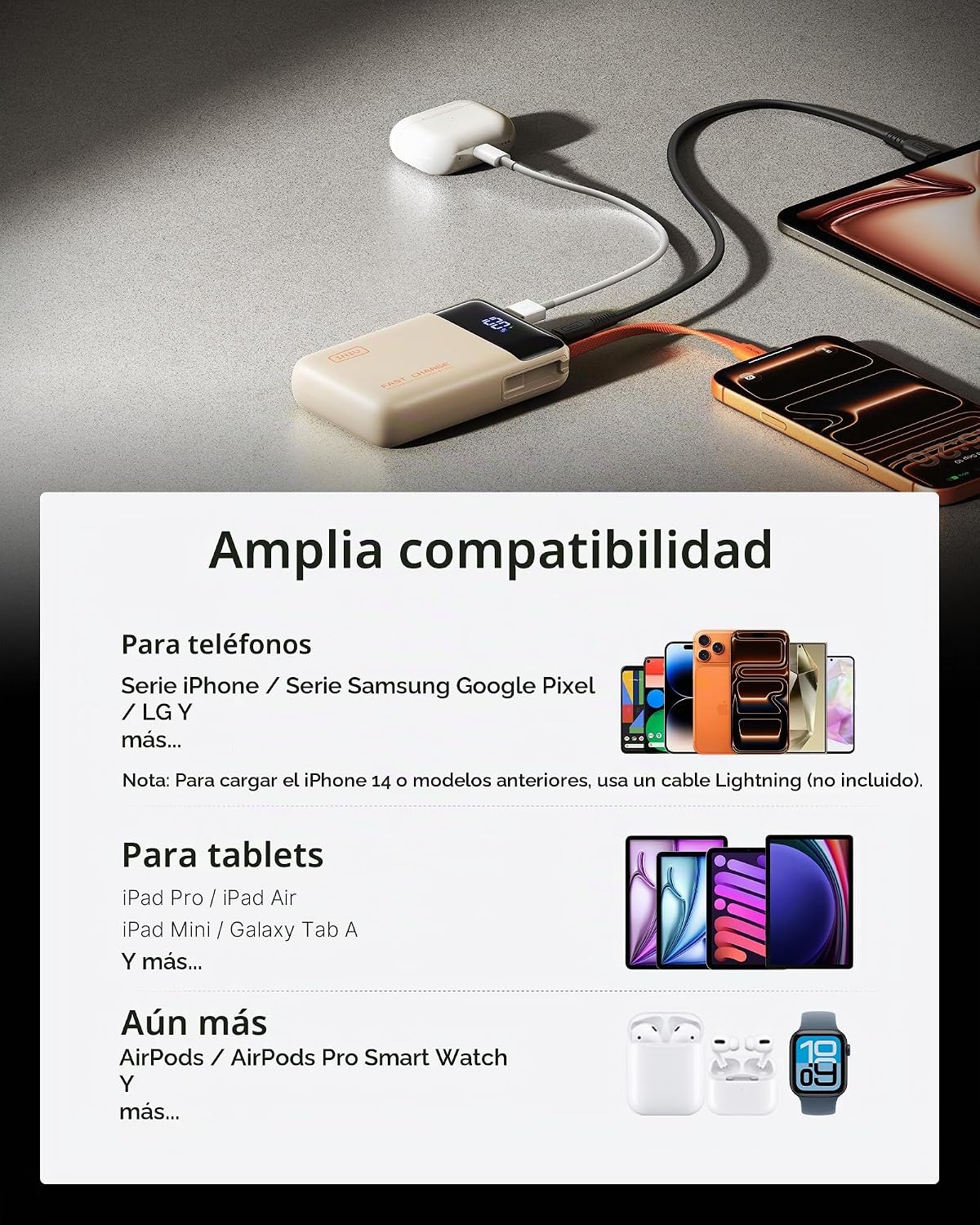 INIU cargador portátil 20000mAh, banco de carga rápida más pequeño...