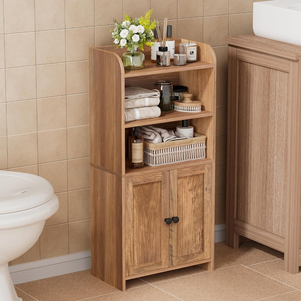 Homhedy Armario de almacenamiento pequeño para baño, almacenamiento...
