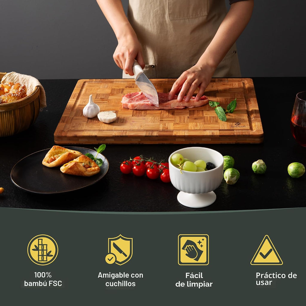 Tablas de cortar de bambú no tóxicas de madera para cocina antidesl...