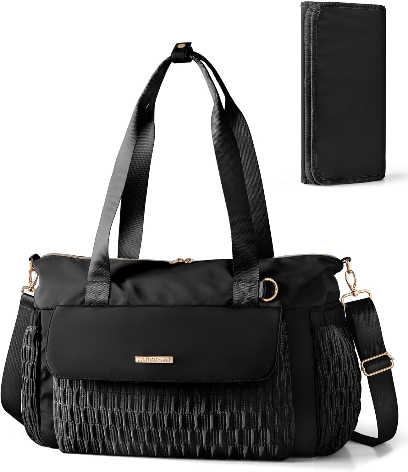 Marscamd Bolsa de pañales con cambiador, bolso cruzado grande para...