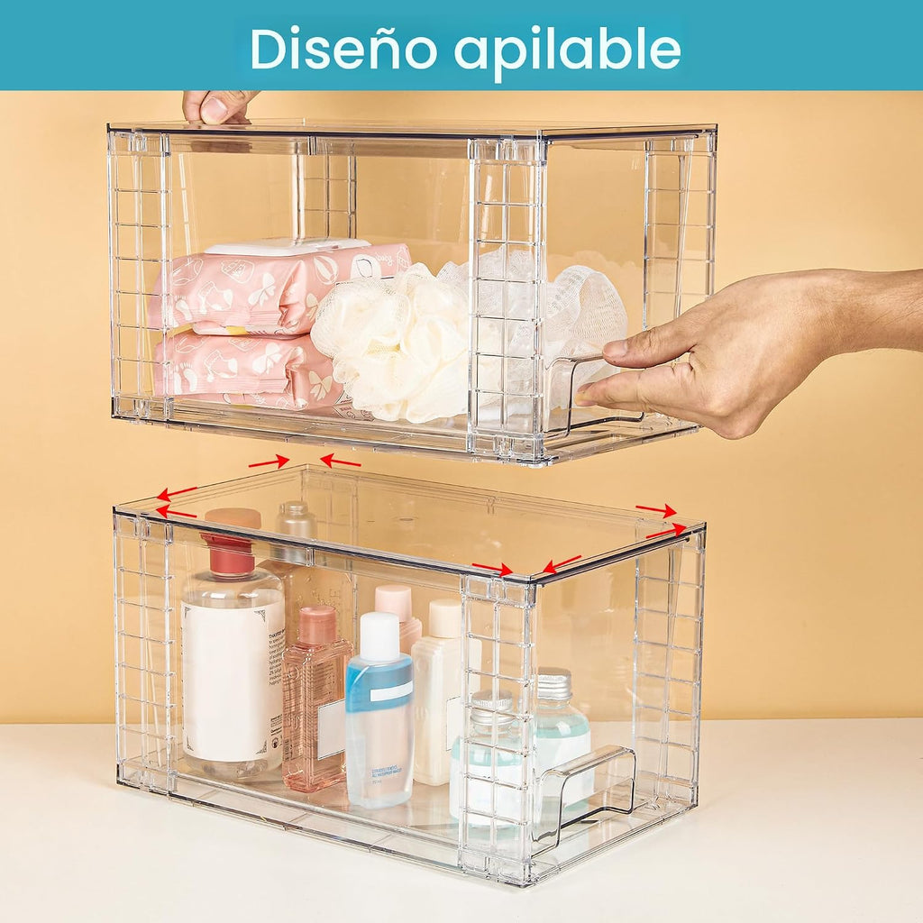 Vtopmart Paquete de 2 Cajones de Almacenamiento Apilables Grandes,...