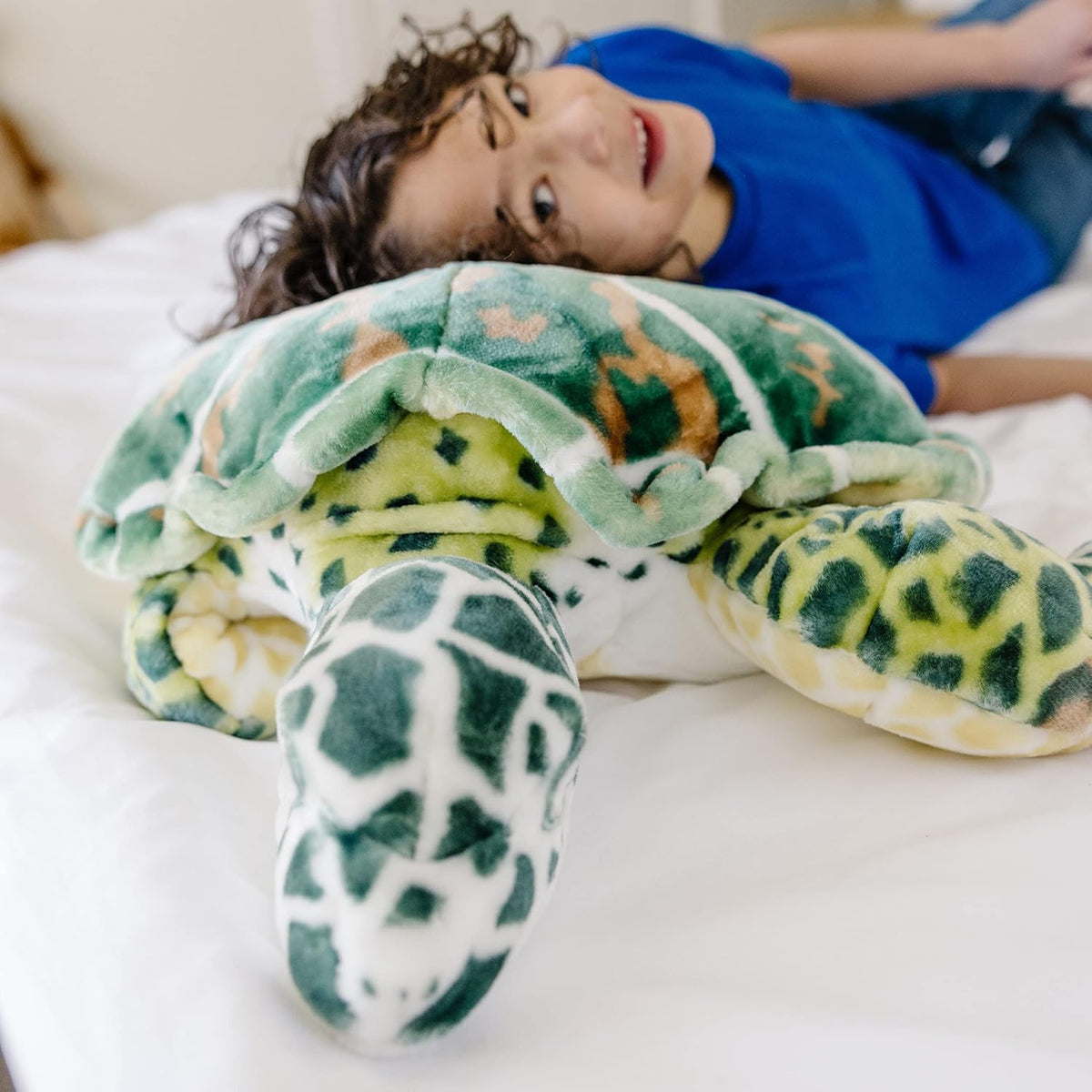 Melissa &amp; Doug Tortuga de mar gigante, animal de peluche realis...