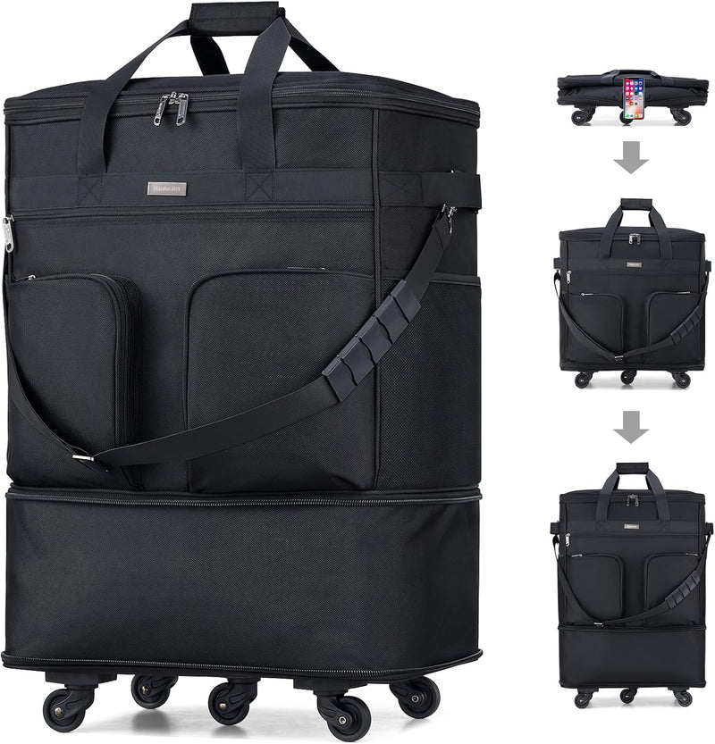 Maletas Hanke con ruedas, bolsa de viaje expandible y plegable, mal...