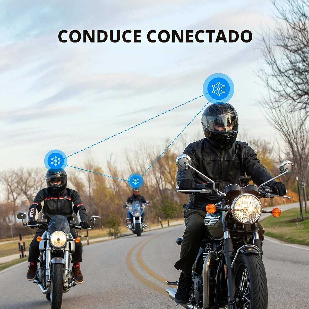 Casco inteligente integral para motocicleta Sena Phantom y ANC con...