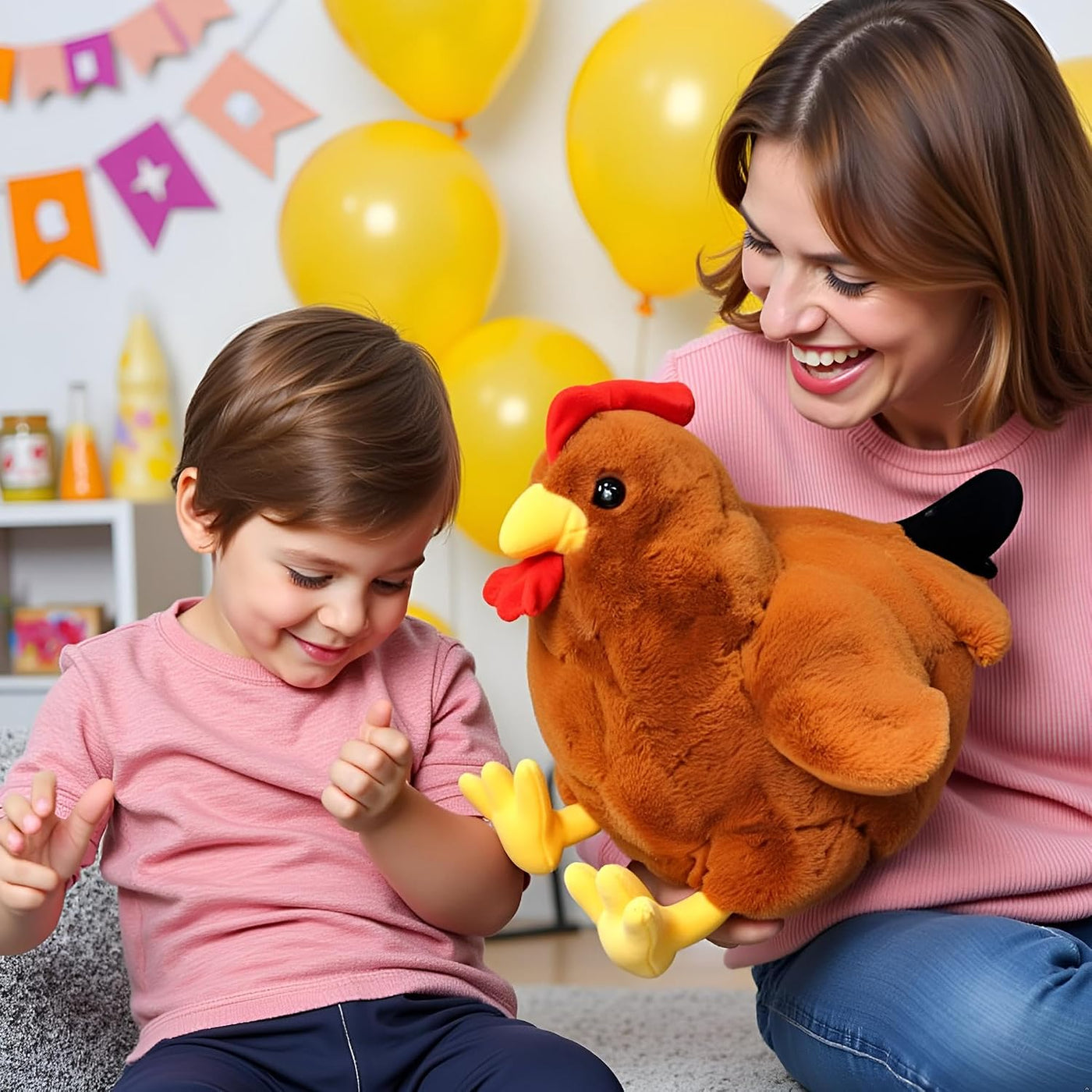 Ryttir - Peluche grande de pollo de 45 cm, extra suave, con barriga...