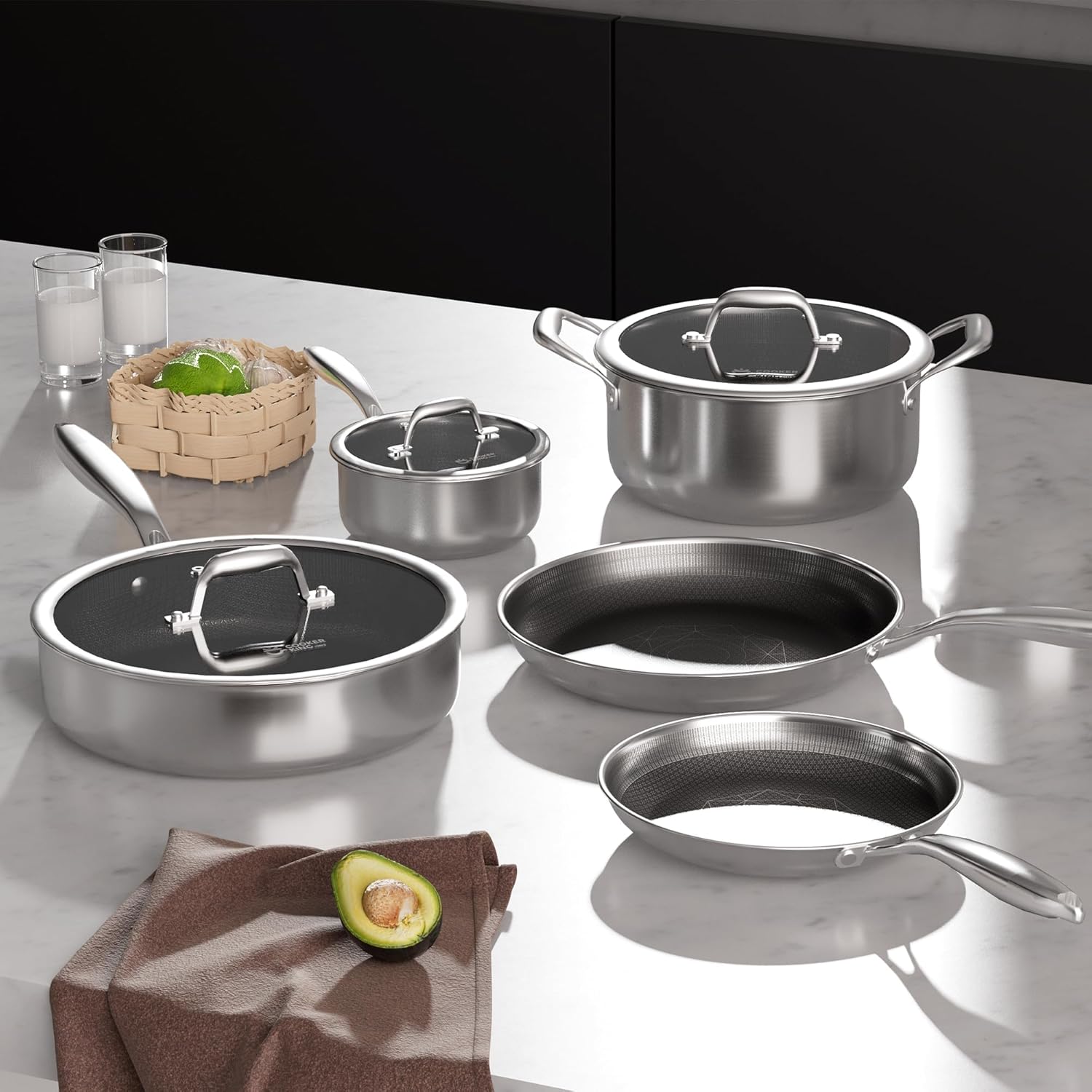 COOKER KING Juego de utensilios de cocina de acero inoxidable, jueg...
