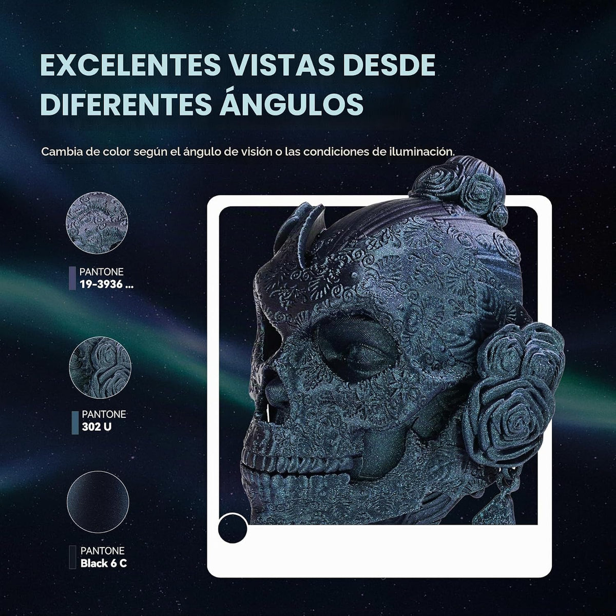 SUNLU Filamento de impresora 3D de ácido poliláctico para galaxia |...