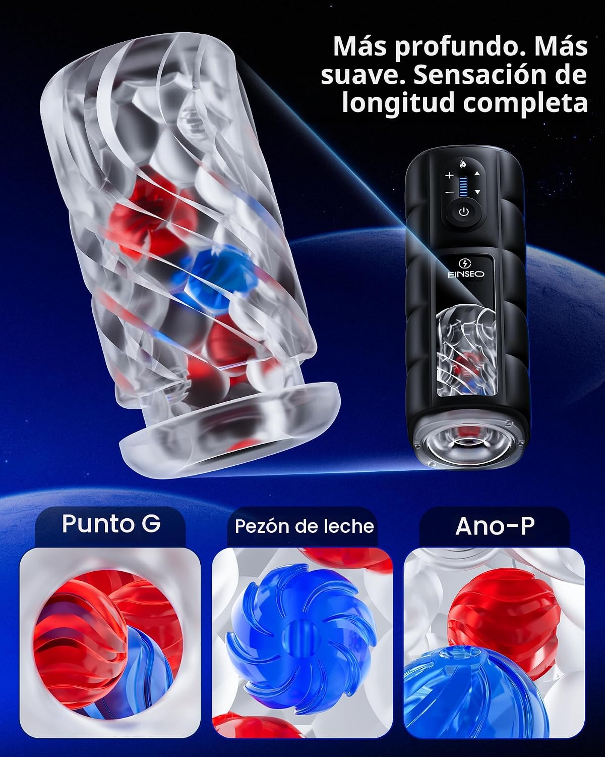 EINSEO Masturbador masculino juguete sexual para hombres, coño de b...