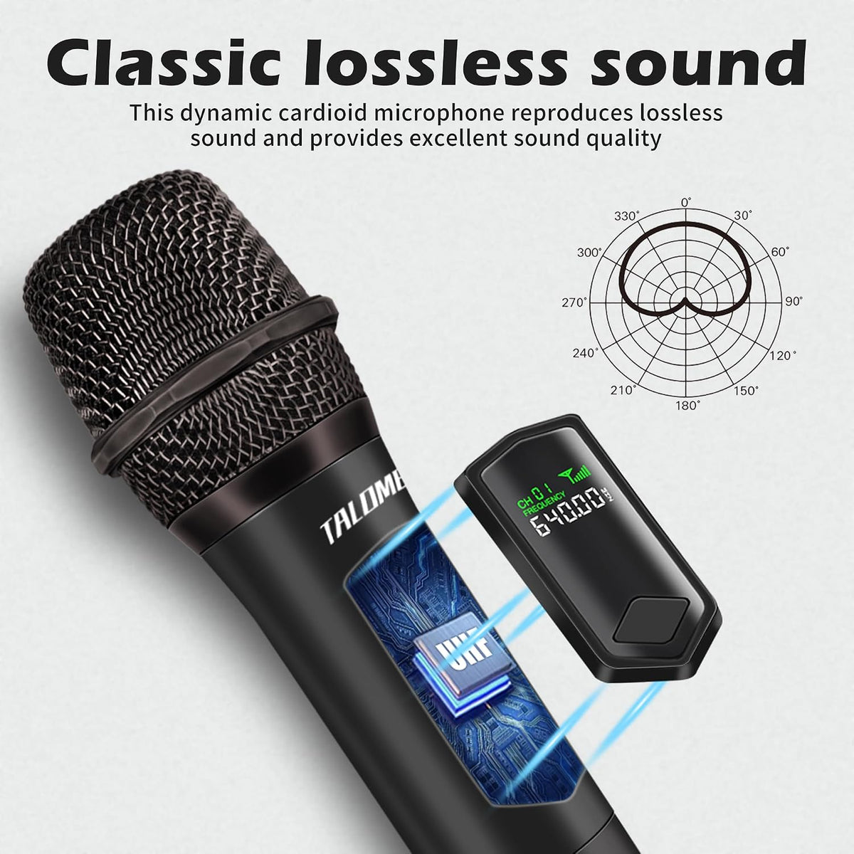 talomen Micrófonos inalámbricos para karaoke, micrófono recargable,...