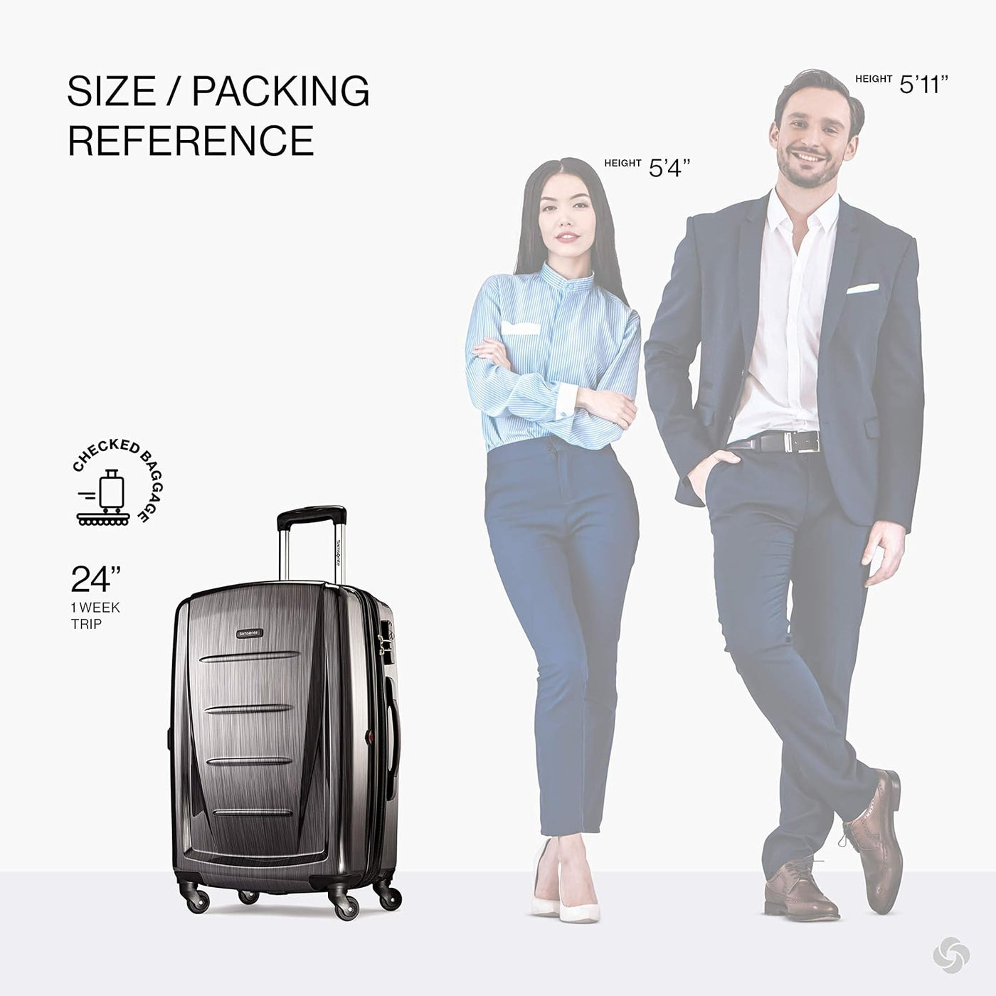 Samsonite Winfield 2 Equipaje rígido con ruedas giratorias, Carbón...