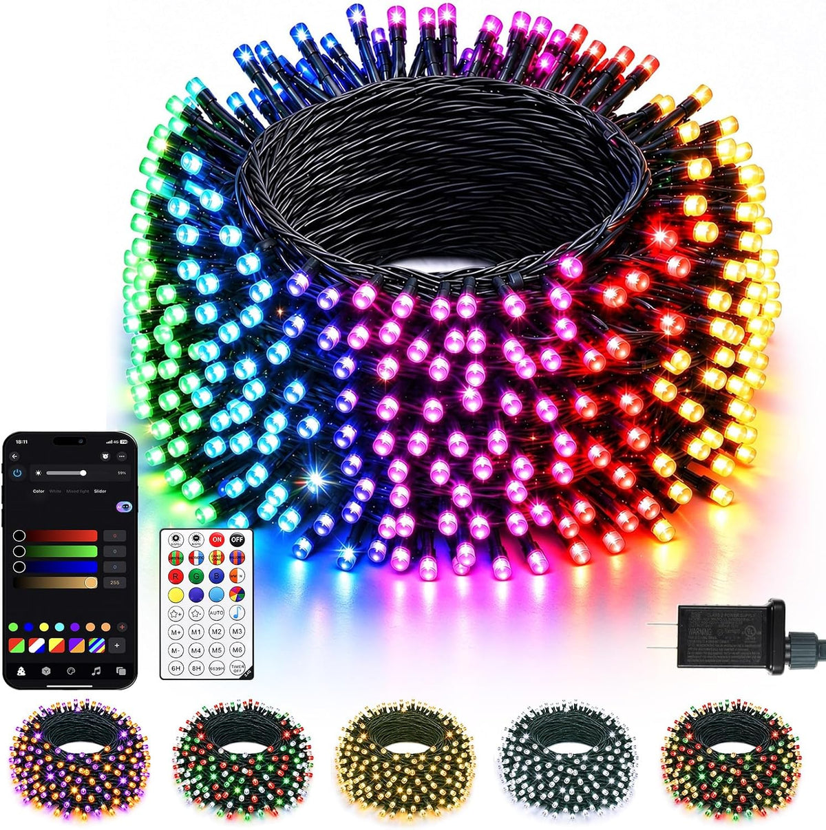Minetom Luces inteligentes que cambian de color, Navidad, Halloween...