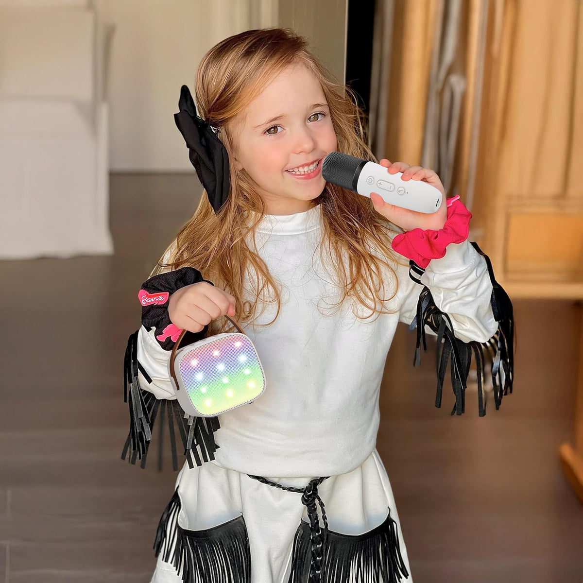 Micrófono de karaoke mini YLL para niños y adultos, altavoz Bluetoo...
