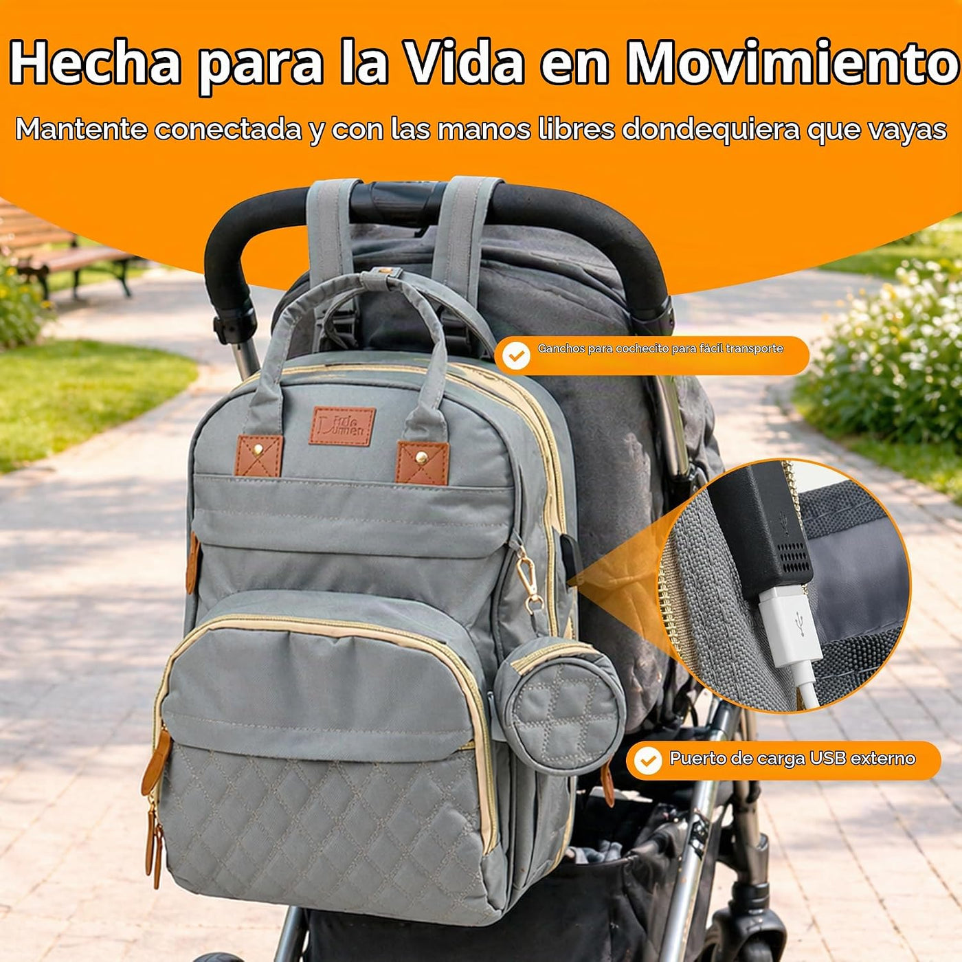 Little Lumen Mochila para pañales con cambiador \u2013 Bolsa de pañ...