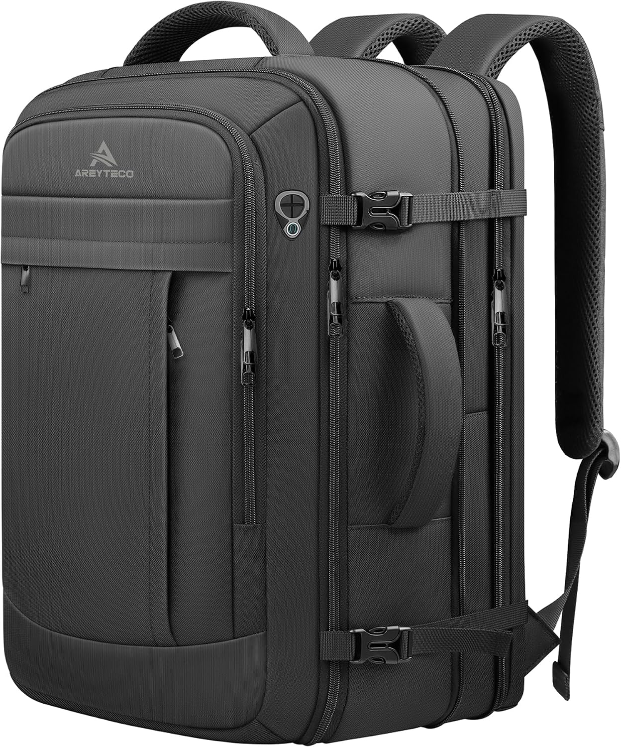 AREYTECO - Mochila de viaje de 50L, mochila extra grande expandible...