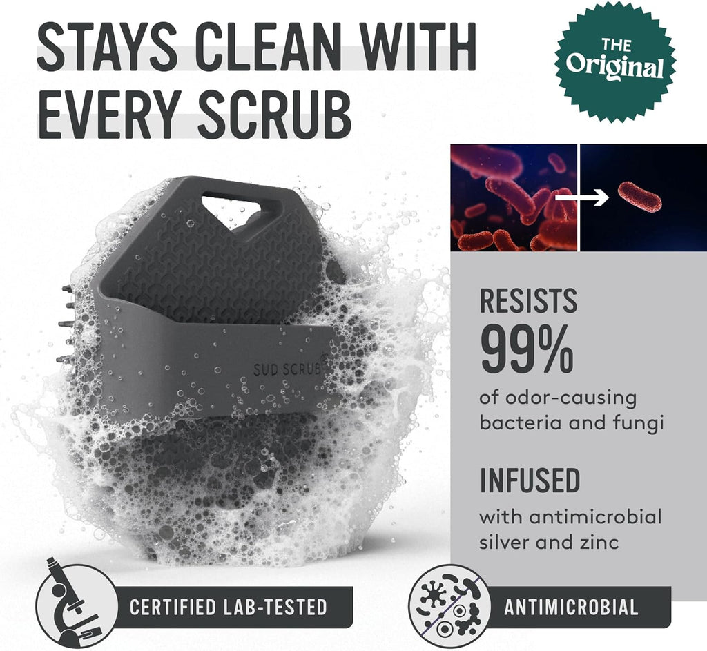 Sud Scrub® Depurador corporal de silicona antimicrobiano, cepillo e...