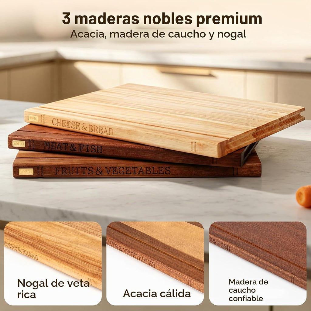 Juego de tablas de cortar magnéticas con soporte para cocina que ah...
