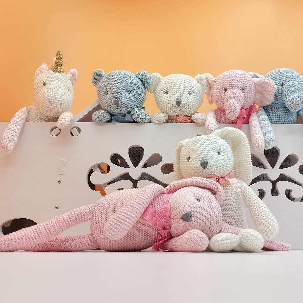FLUFFYFUN 100% algodón orgánico bebé conejito de peluche 7.1" b...
