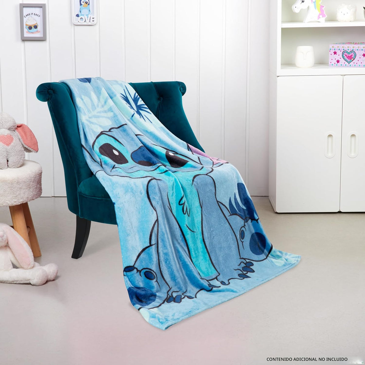 Disney Stitch Manta Decorativa de Forro Polar Suave Accesorios para...