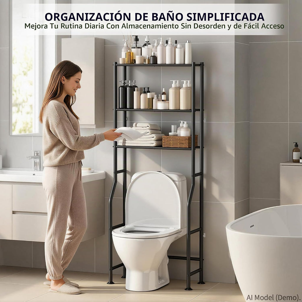 ASCENREST Almacenamiento de inodoro de 3 niveles, antipunta, 64 pul...