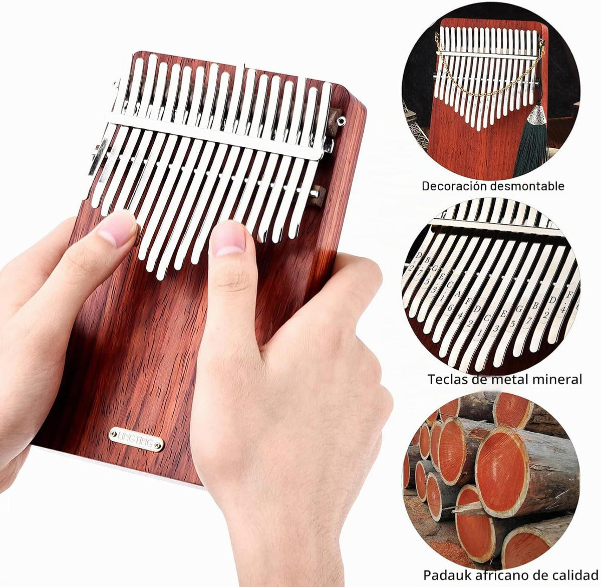 LingTing Kalimba - Piano de pulgar de 17 teclas Mbira, regalo para...