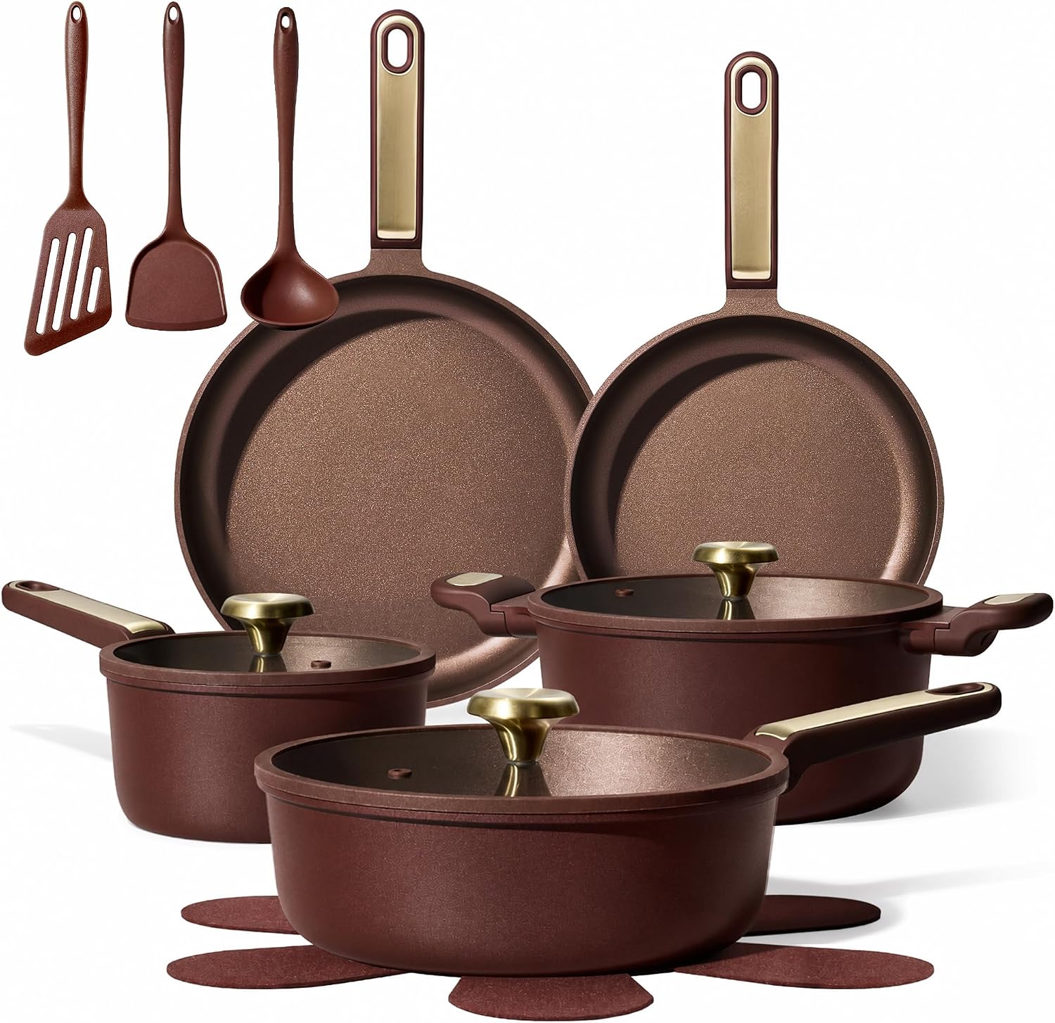 CAROTE Juegos de utensilios de cocina, ollas y sartenes antiadheren...
