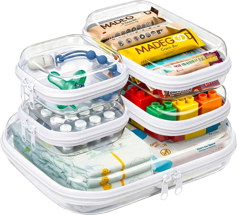 Paquete de 5 bolsas organizadoras para pañales, fundas rígidas tran...