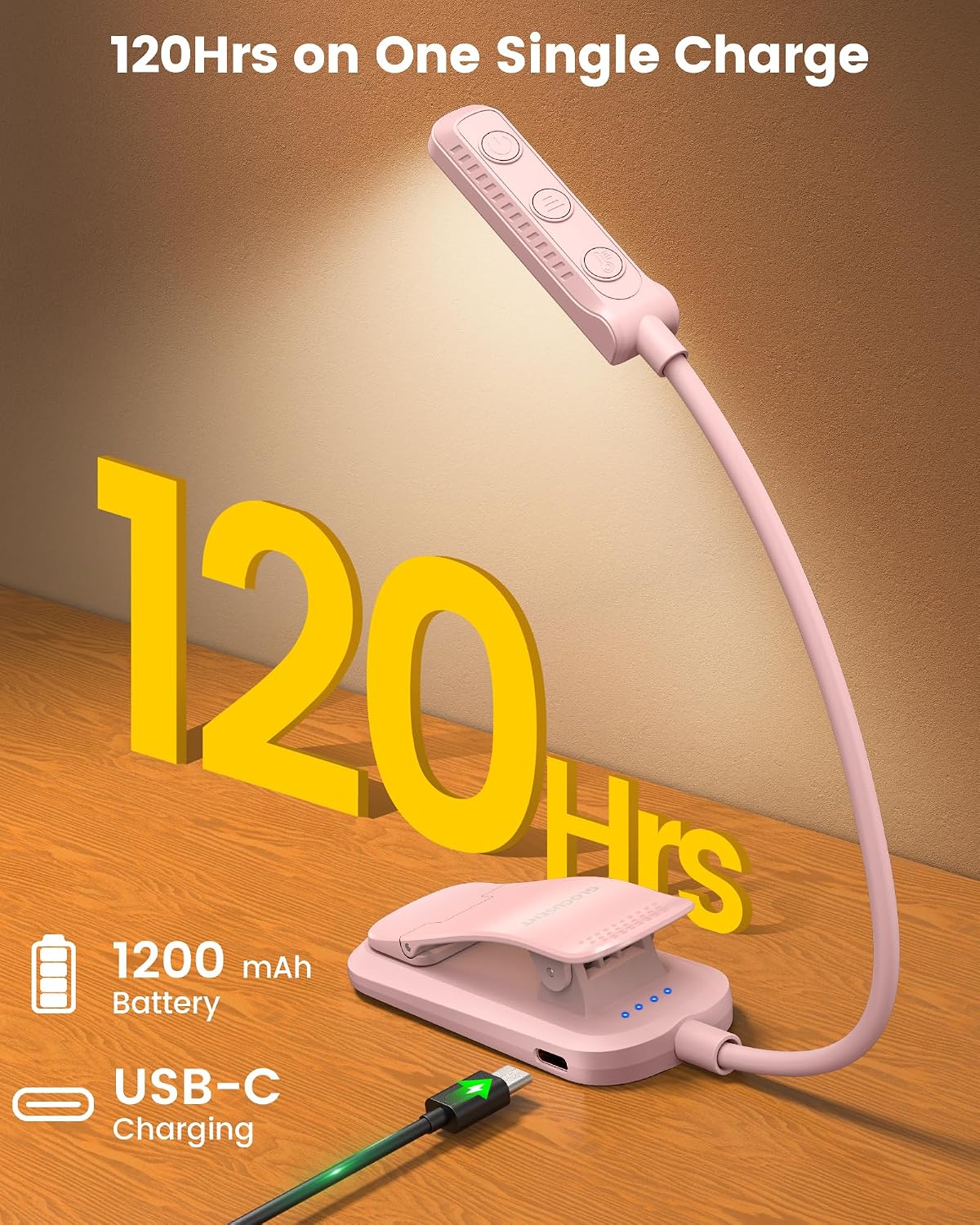 Glocusent Paquete de 2 luces para libros, luz de lectura flexible p...