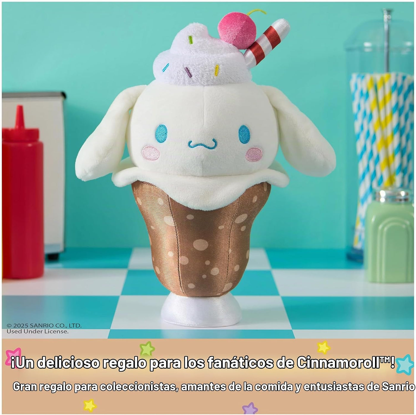 GUND Sanrio Cinnamoroll Root Beer Float - Juguete de peluche de 8 p...