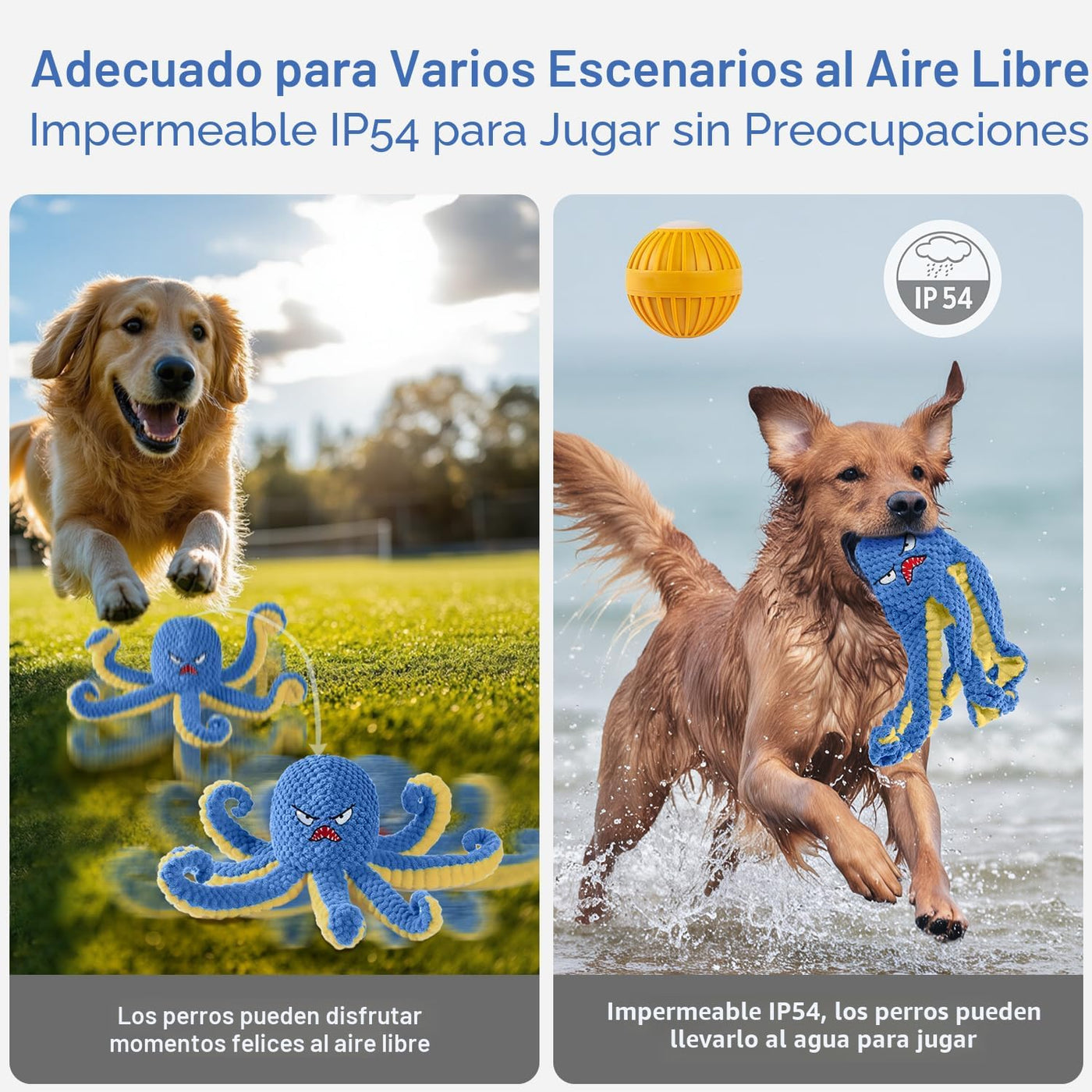 Qraxond Juguetes Interactivos para Perros Pulpo, Juguete de Salto A...