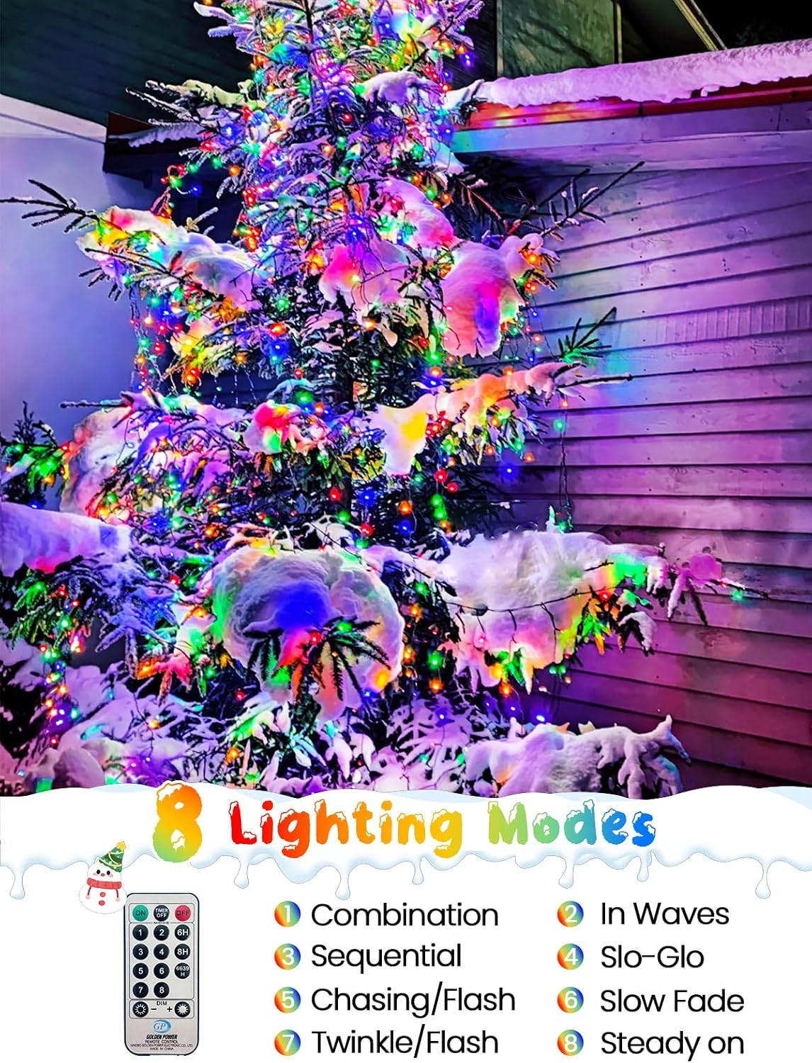 Luces de racimo de Navidad de 100 pies, 2000 luces LED con control...