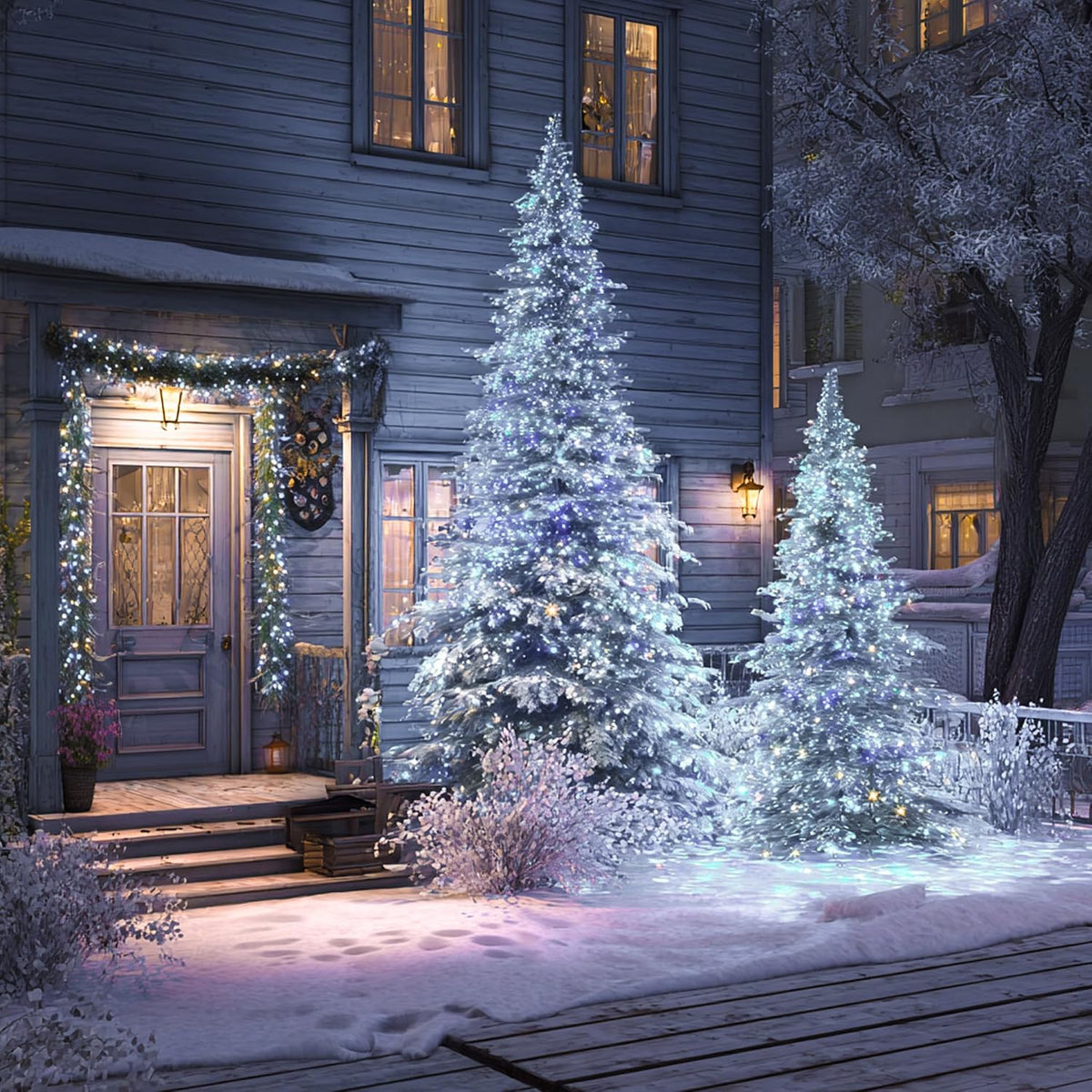 TW SHINE Luces de Navidad, 600 luces LED de 196 pies de Navidad enc...