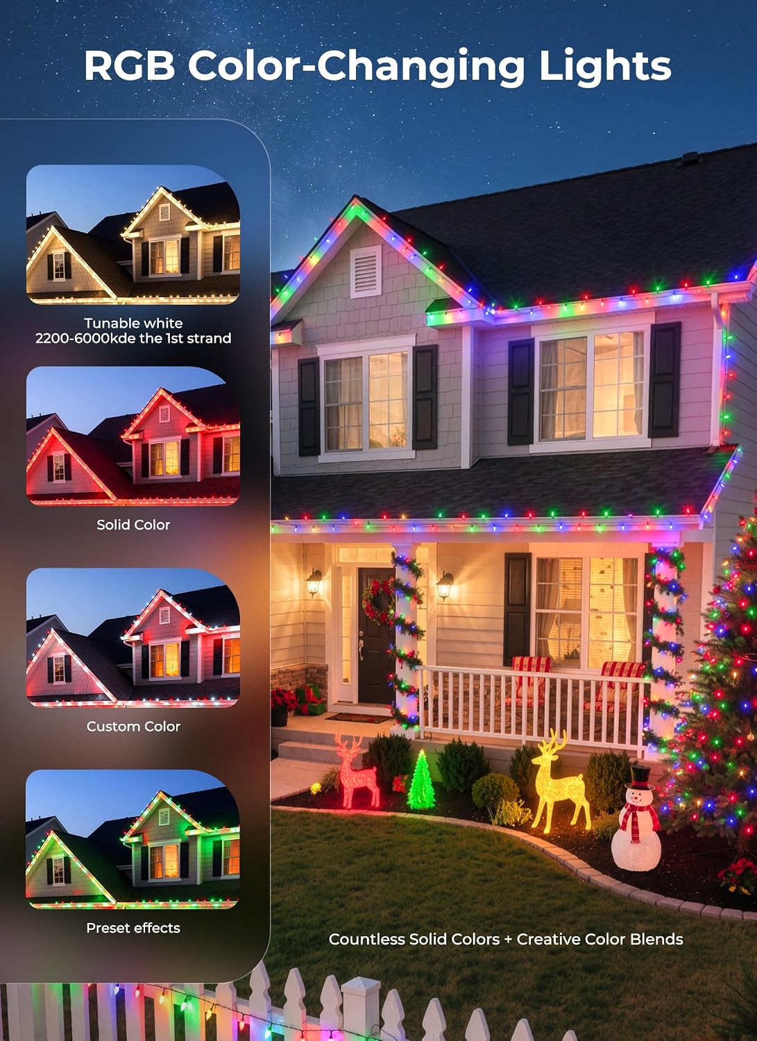 Minetom Cadena de luces LED inteligentes que cambian de color RGB 1...