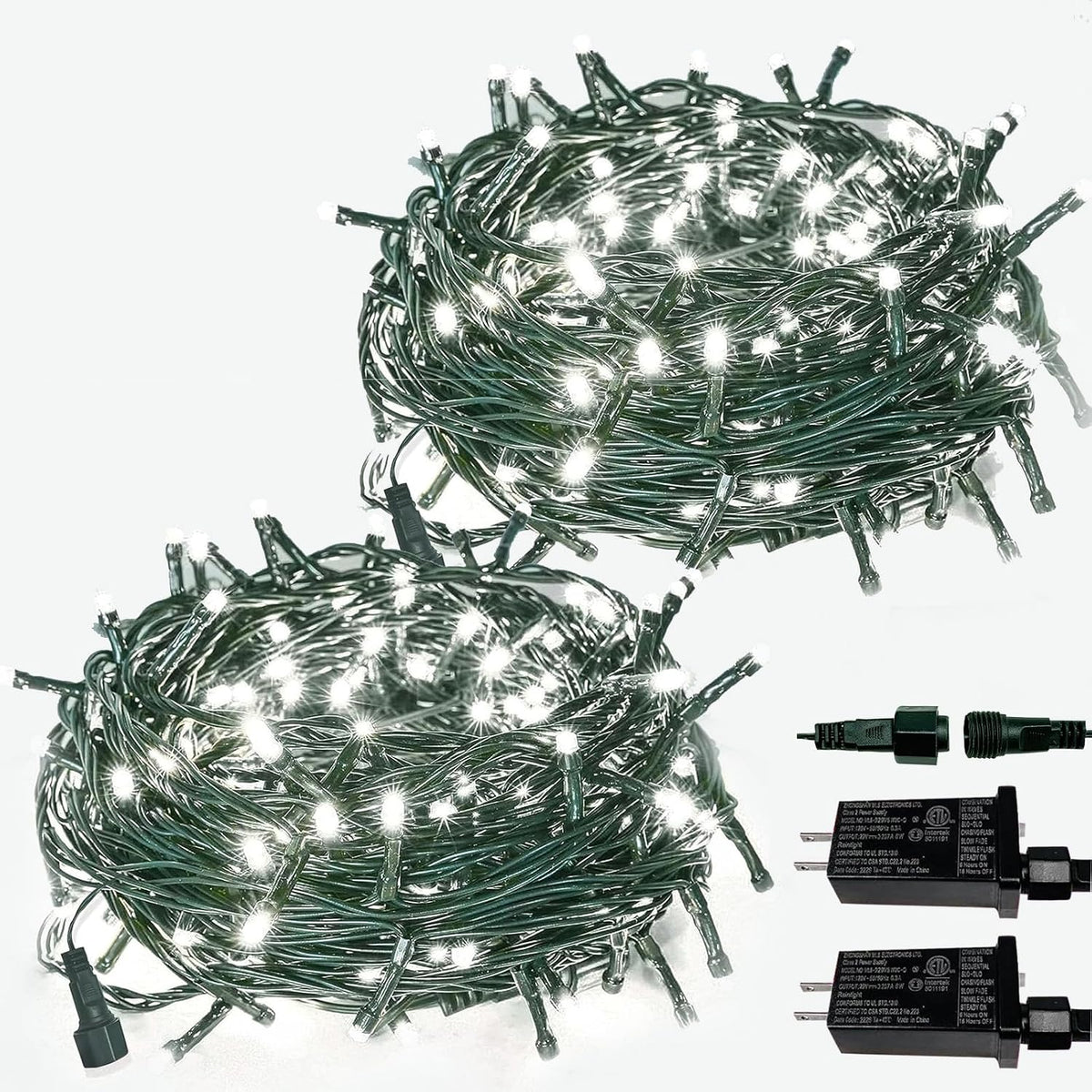 Paquete de 2 tiras de luces de Navidad extensibles para interiores...