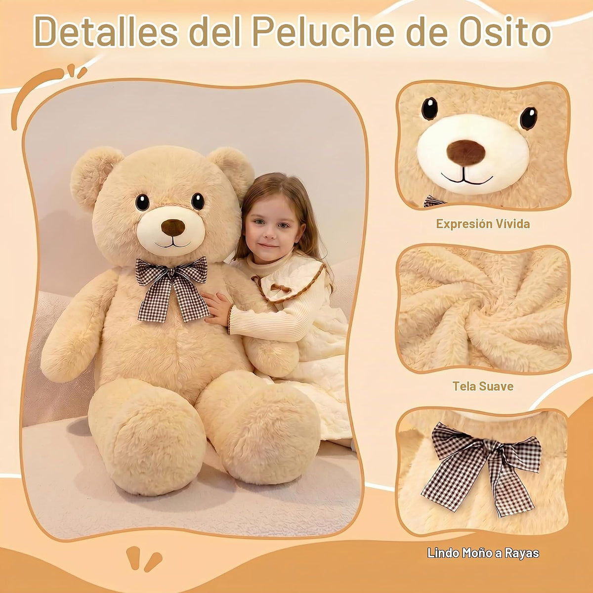 SQEQE Oso de peluche gigante de 39 pulgadas, oso de peluche grande...