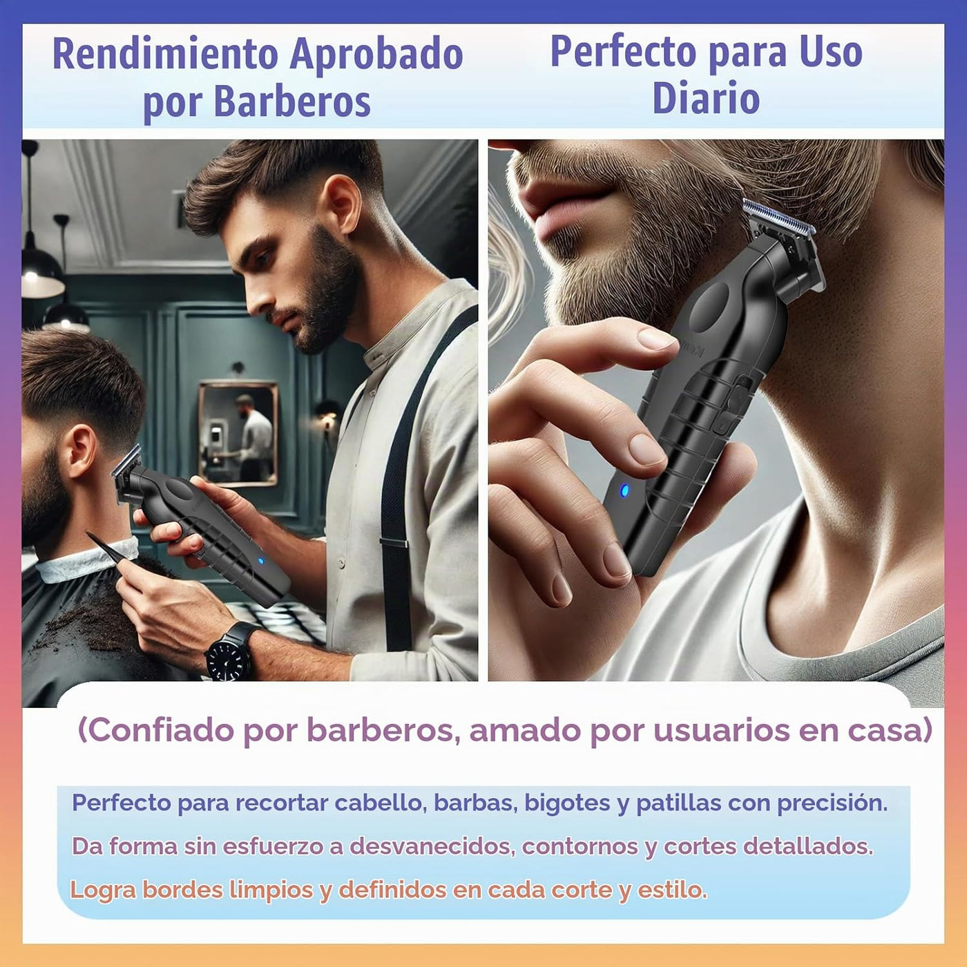 KEMEI 2299 - Cortadora de pelo inalámbrica para hombres, recortador...